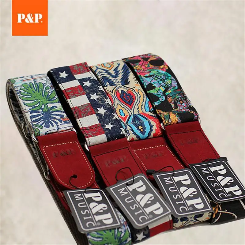 P&P Cotton + Creative Canvas Printing + Leather End 135-150cm Adjustable Guitar Strap Belt American Flag Printing Guitar Strap
P&P Cotton + Creative Canvas Printing + Leather End 135-150cm Adjustable Guitar Strap Belt American Flag Printing Guitar Strap