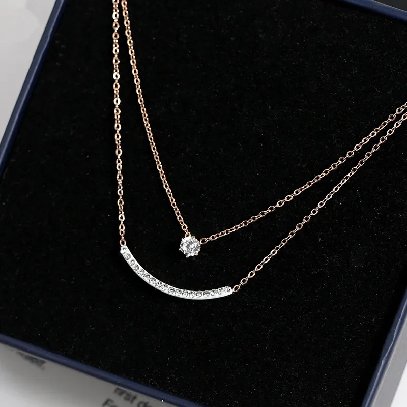 YUN RUO Rose Gold Color Crystal Smiling Pendant Necklace Choker Woman Fashion Titanium Steel Jewelry Never Fade Drop Shipping
YUN RUO Rose Gold Color Crystal Smiling Pendant Necklace Choker Woman Fashion Titanium Steel Jewelry Never Fade Drop Shipping