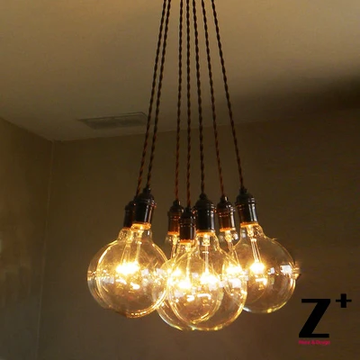 American Style Vintage Pendant Light Five seven heads G125 bulbs Edison iron Lamp Loft cloth cord Lights
American Style Vintage Pendant Light Five seven heads G125 bulbs Edison iron Lamp Loft cloth cord Lights