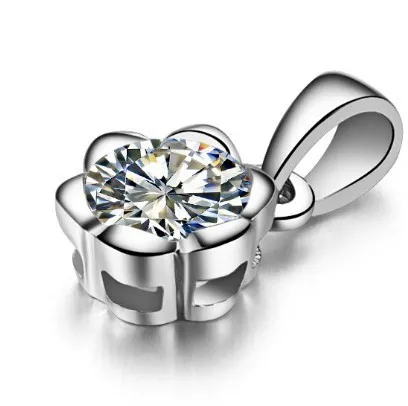 Винтажный цветочный стиль 1CT круглый бриллиант женский свадебный кулон ожерелье