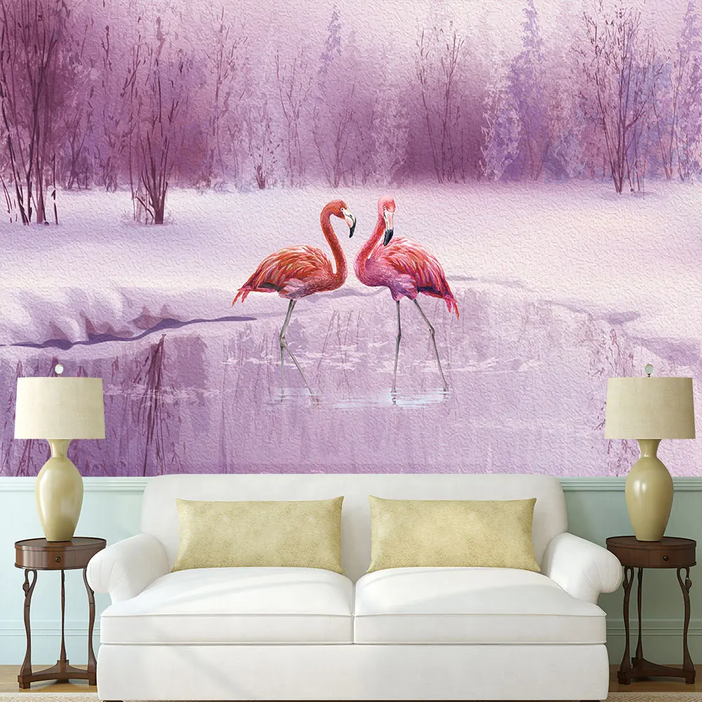 Custom 3d wallpaper new modern creative dream flamingo snow background wall - waterproof high-grade materials
Custom 3d wallpaper new modern creative dream flamingo snow background wall - waterproof high-grade materials