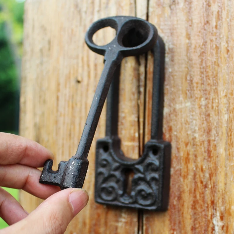 Antique Black Key Lock Cast Iron Door Handle With Knocking Function Farmhouse Accents Handmade Home Garden Decor Metal Gate Pull
Antique Black Key Lock Cast Iron Door Handle With Knocking Function Farmhouse Accents Handmade Home Garden Decor Metal Gate Pull