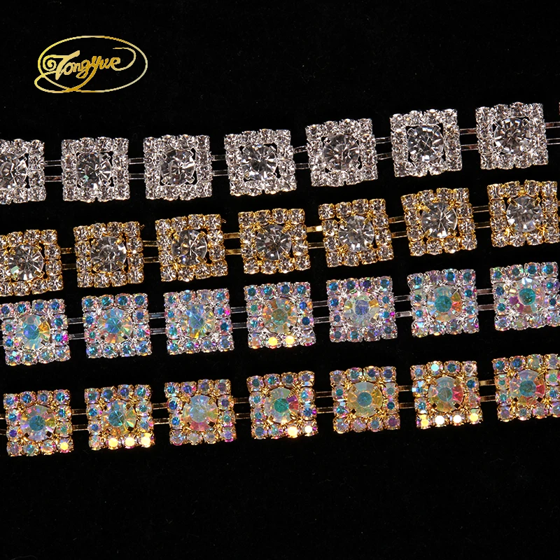 1YD Zircon Alloy Glass Rhinestone Compact Close Chain Square Gold and silver color wedding decoration DIY Rhinestone accessories
1YD Zircon Alloy Glass Rhinestone Compact Close Chain Square Gold and silver color wedding decoration DIY Rhinestone accessories