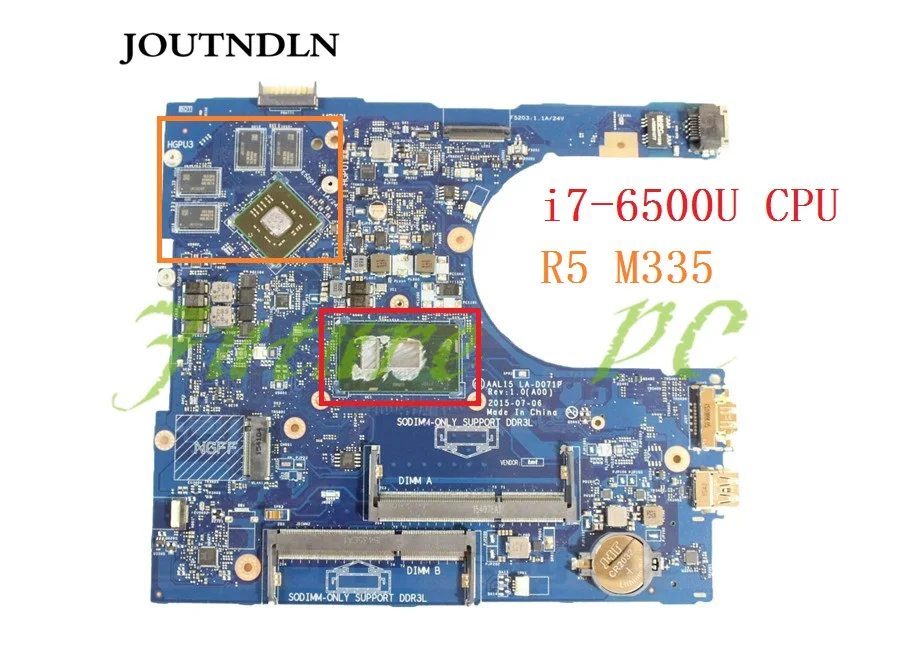 Материнская плата JOUTNDLN для ноутбуков Dell Inspiron 15 5559 диагональ 32 дюйма Стандартная