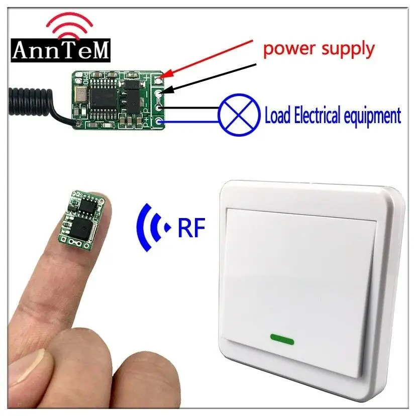 wireless remote control switch Mini small 433mhz rf transmitter receiver 3.7v 5v 6v 9v 12 Battery power circuit micro Controller
wireless remote control switch Mini small 433mhz rf transmitter receiver 3.7v 5v 6v 9v 12 Battery power circuit micro Controller