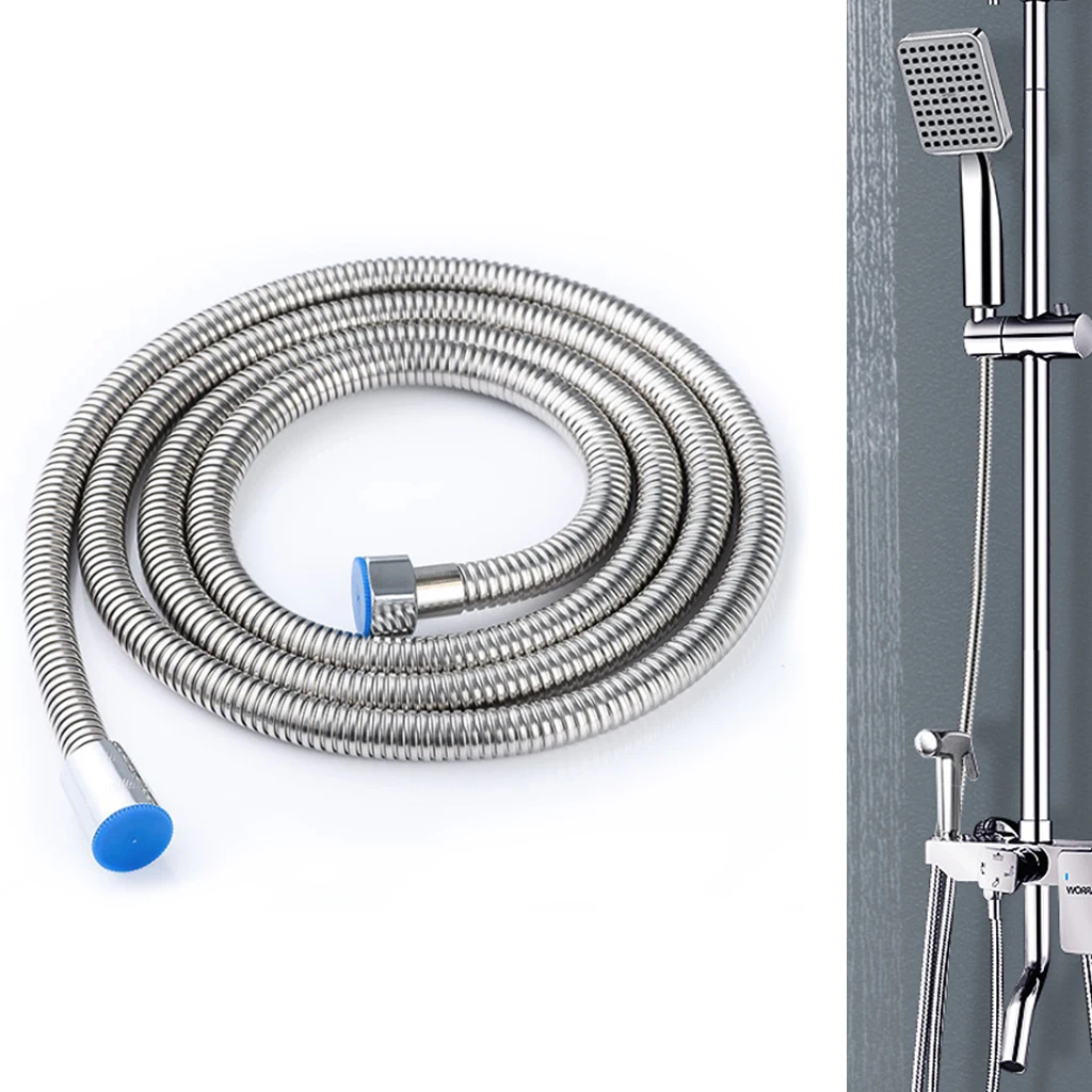 

Universal 1.5m 2m Shower Hose Soft Shower Pipe Silver Color Common Flexible Bathroom Water Pipe Home Bathroom Accessories