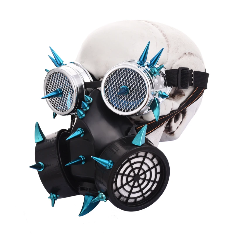 Женские и мужские маски респираторы в стиле стимпанк Готическая маска с синими