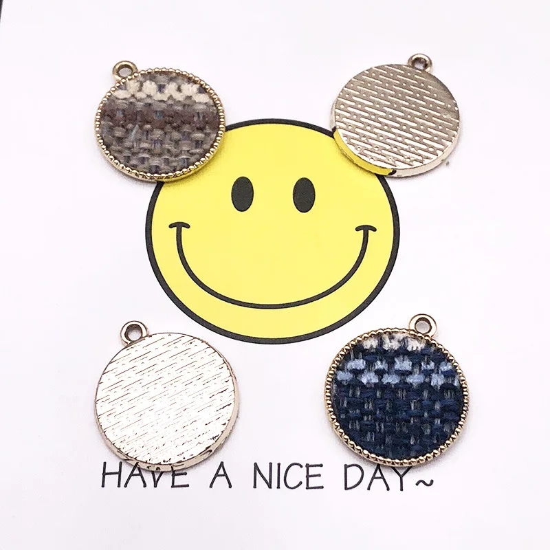 30pcs 24*21mm big circle base color matching fabric woven alloy accessories earrings diy personalized earrings
30pcs 24*21mm big circle base color matching fabric woven alloy accessories earrings diy personalized earrings