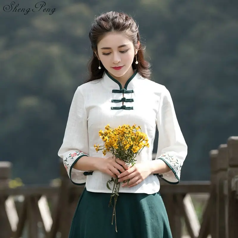 2019 Woman Chinese Traditional Spring Embroidery Tang Suit Women Cheongsam Three-quarter Sleeve Top Shirt G146
2019 Woman Chinese Traditional Spring Embroidery Tang Suit Women Cheongsam Three-quarter Sleeve Top Shirt G146