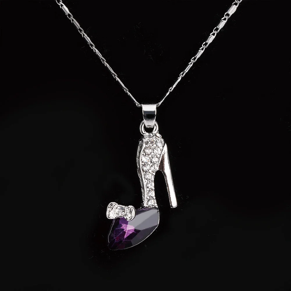 Hot 1PC Cinderella High heel Pendant Women Long Necklace Multicolor Dream Rhinestone Crystal Shoes Romantic Jewelry Accessories | Украшения