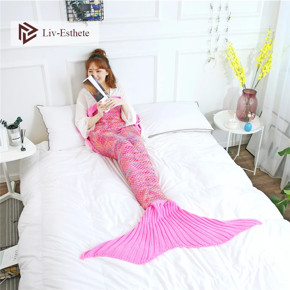 Liv-Esthete Fashion Pink Mermaid Throw Blanket Knitted Handmade Blanket Soft Sofa Best Gift For Adult Kids Child Blanket
Liv-Esthete Fashion Pink Mermaid Throw Blanket Knitted Handmade Blanket Soft Sofa Best Gift For Adult Kids Child Blanket
