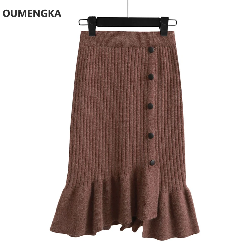 New Women Knee-Length Casual Skirts Knitting Solid Female Mermaid Ruffles Skirt Autumn Winter High Waist Bodycon Package Hip
New Women Knee-Length Casual Skirts Knitting Solid Female Mermaid Ruffles Skirt Autumn Winter High Waist Bodycon Package Hip