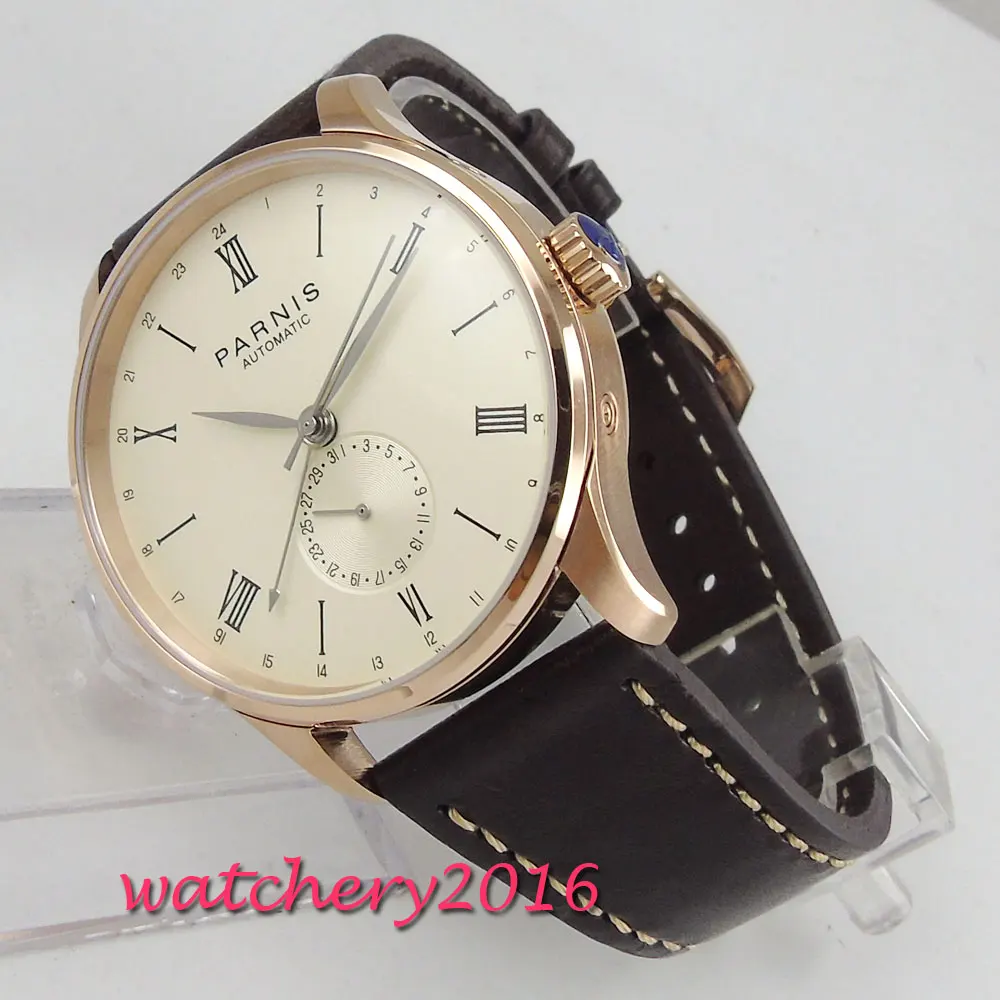 

2019 New arrival Parnis 42mm ST Automatic Diver Watch Calendar Metal Mechanical Watches Rose Golden Dial Best Cheap Sale