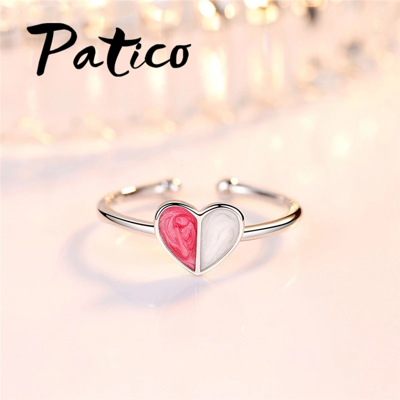 Elegant Sweet Heart Ring Simple Style 925 Sterling Silver Jewelry Red/White Women Finger Ring Hot Sale Open Rings
Elegant Sweet Heart Ring Simple Style 925 Sterling Silver Jewelry Red/White Women Finger Ring Hot Sale Open Rings