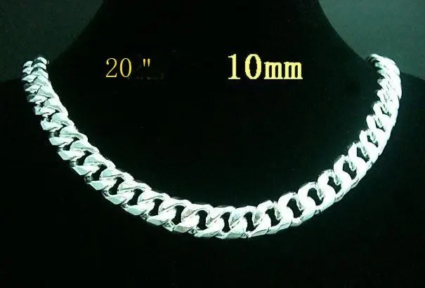 10MM 20inch men's necklaces collar Silver Plated Necklace Fine Fashion Jewelry Curb Link Chains for men
10MM 20inch men's necklaces collar Silver Plated Necklace Fine Fashion Jewelry Curb Link Chains for men
