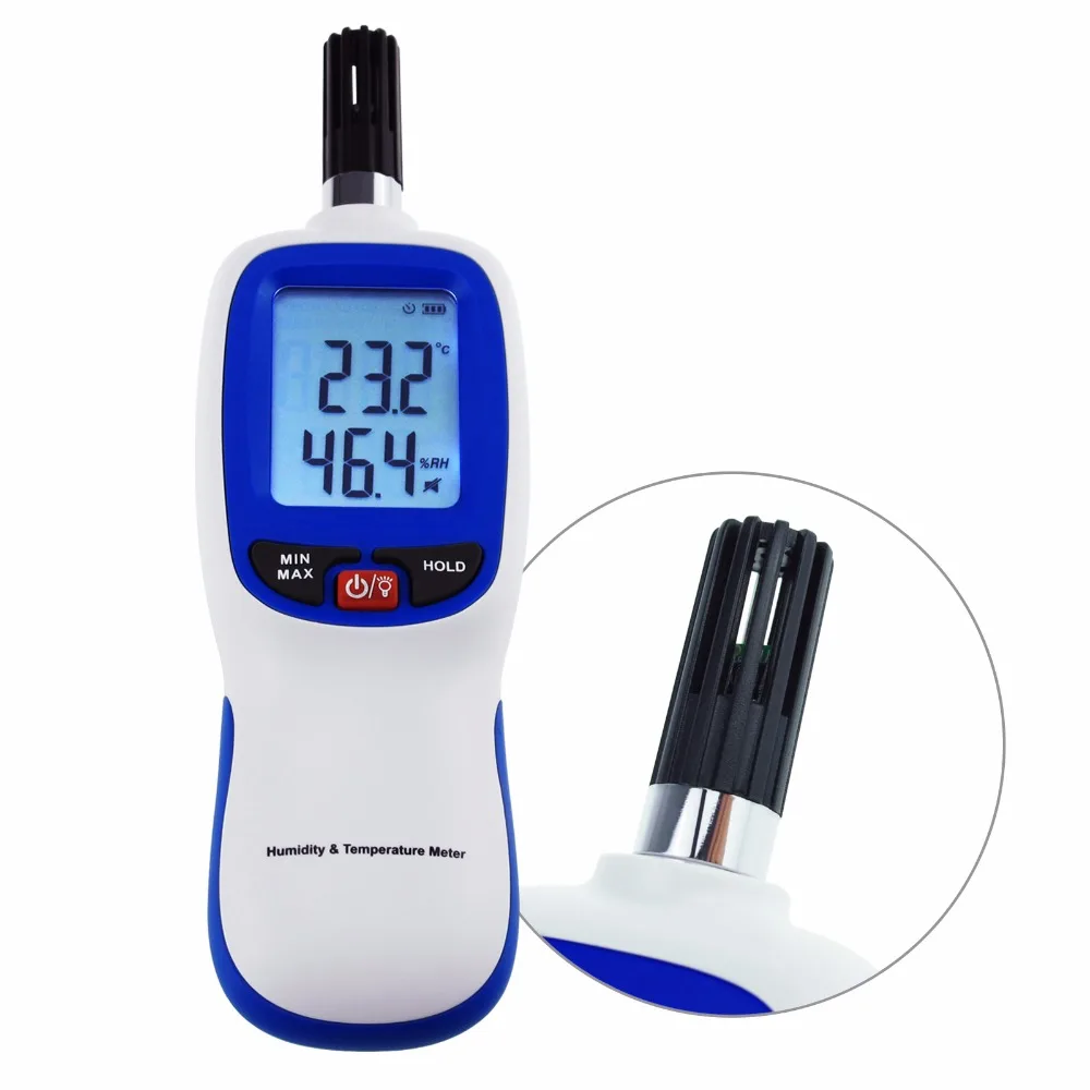 Wet-bulb Temperature range -20~70degC Digital Humidity & Temperature Meter Hygrometer Psychrometer Min/Max Hold, LCD Backlight
Wet-bulb Temperature range -20~70degC Digital Humidity & Temperature Meter Hygrometer Psychrometer Min/Max Hold, LCD Backlight