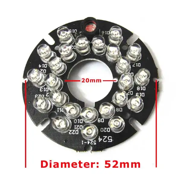 2x 24Leds 5mm Infrared 60Degrees Bulbs 24 Leds 850nm cctv IR Board Illuminator For CCTV Camera
2x 24Leds 5mm Infrared 60Degrees Bulbs 24 Leds 850nm cctv IR Board Illuminator For CCTV Camera