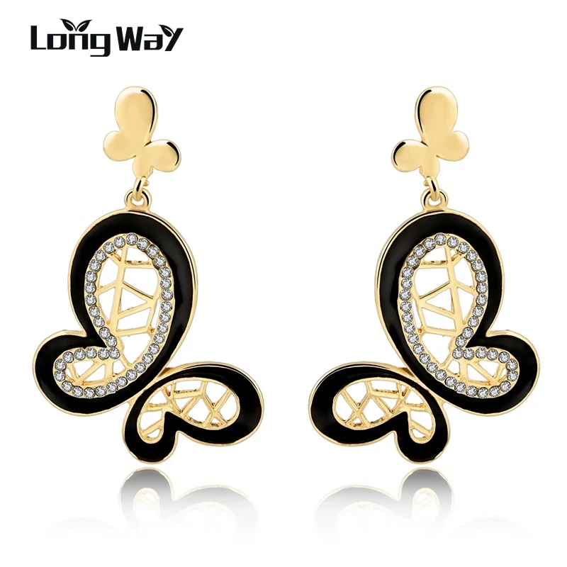 LongWay Cute New Fashion Ethnic Gold Color Butterfly Earrings Jewelry Romantic Brand Crystal Stud Earrings For Women SER160101
LongWay Cute New Fashion Ethnic Gold Color Butterfly Earrings Jewelry Romantic Brand Crystal Stud Earrings For Women SER160101