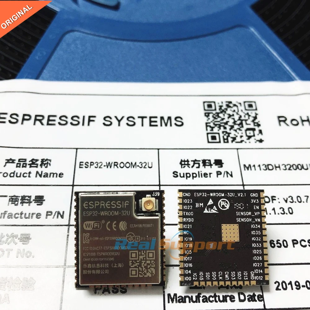 50 шт. ESP32-WROOM-32U Wi-Fi + BT + BLE ESP32 модуль IPEX антенный разъем 32 МБ 4 Мб флэш-памяти Espressif
50 шт. ESP32-WROOM-32U Wi-Fi + BT + BLE ESP32 модуль IPEX антенный разъем 32 МБ 4 Мб флэш-памяти Espressif