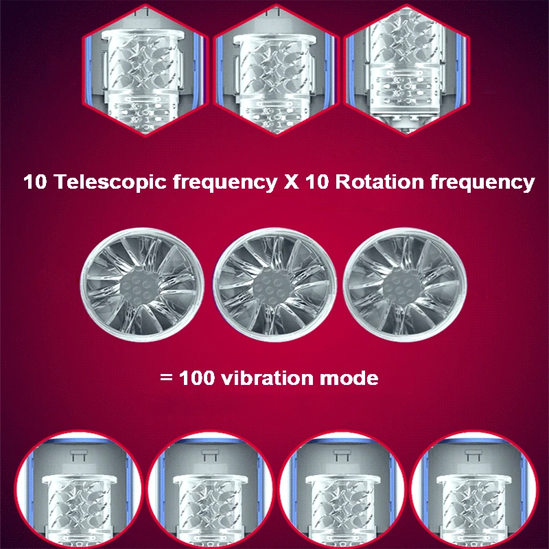 10 оборотов X частота телескопа вибратор для мужчин исскуственная вагина