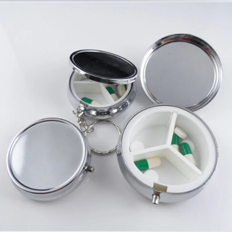 Metal Round Silver Pill Boxes Holder 3 Grids Medicine Case Small Portable Case Container Splitters Personal Health Care MR139
Metal Round Silver Pill Boxes Holder 3 Grids Medicine Case Small Portable Case Container Splitters Personal Health Care MR139