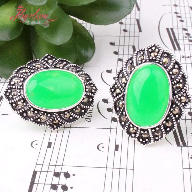 10x14mm Oval Jades Stone Marcastie White Tibetan Silver Trendy Fashion Jewelry Clamp StudEarring 1 Pair.Wholesale.Free Shapping
10x14mm Oval Jades Stone Marcastie White Tibetan Silver Trendy Fashion Jewelry Clamp StudEarring 1 Pair.Wholesale.Free Shapping