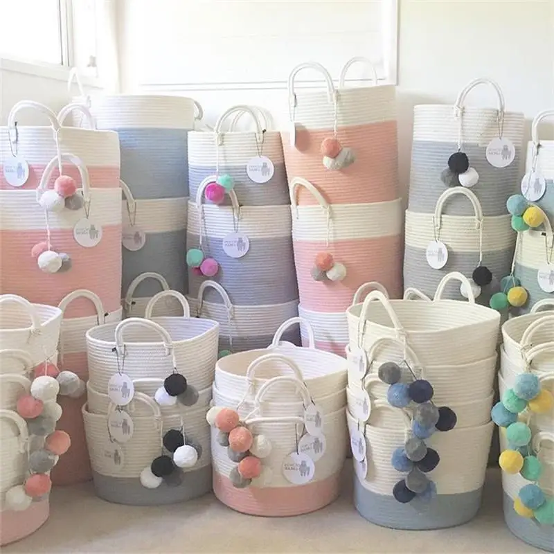 Home Accessories Cotton Rope Storage Basket with Handles Baskets for Kids Toy Laundry Nursery Dirty Clothes Storage Organization
Home Accessories Cotton Rope Storage Basket with Handles Baskets for Kids Toy Laundry Nursery Dirty Clothes Storage Organization