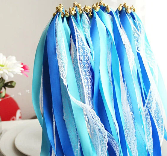Fairy wand Lace satin ribbon streamers wedding wish magic wands stick with bells confetti party props decor events favors supply
Fairy wand Lace satin ribbon streamers wedding wish magic wands stick with bells confetti party props decor events favors supply