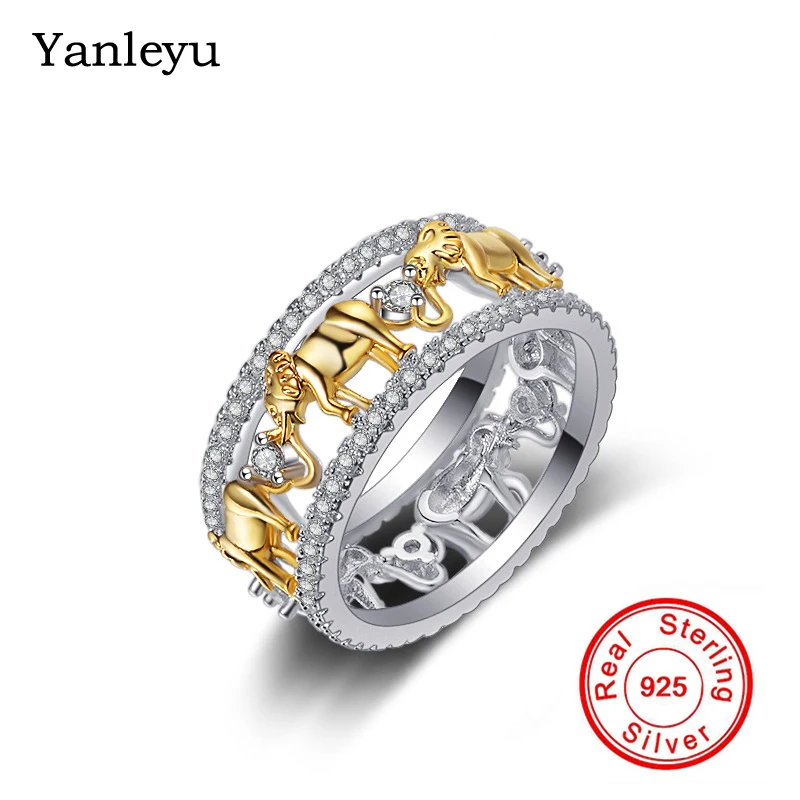 Yanleyu Fine Jewelry Gold Animal Elephant Ring Solid 925 Sterling Silver AAA Cubic Zirconia Rings for Women and Men PR295
Yanleyu Fine Jewelry Gold Animal Elephant Ring Solid 925 Sterling Silver AAA Cubic Zirconia Rings for Women and Men PR295