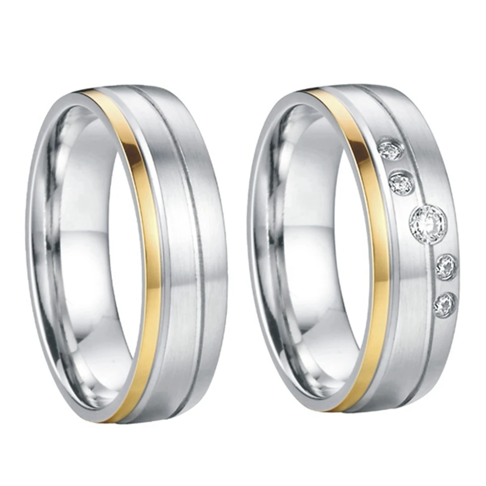 Custom Bridal Pair white gold color alliances anel titanium steel wedding band couples rings sets for men and women
Custom Bridal Pair white gold color alliances anel titanium steel wedding band couples rings sets for men and women