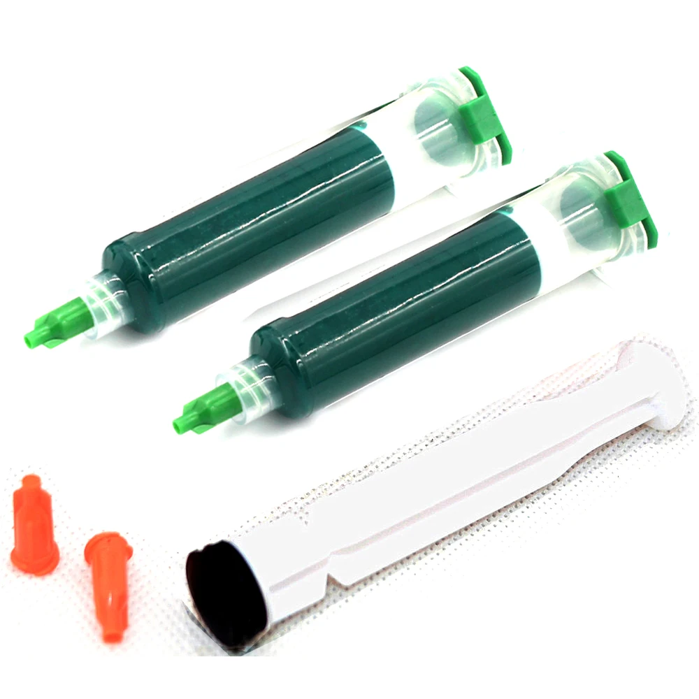 2pcs/lot Solder Mask UV Curable Paint 10g for Green PCB Green oil pen Circuit board to protect paint +Needles + Piston
2pcs/lot Solder Mask UV Curable Paint 10g for Green PCB Green oil pen Circuit board to protect paint +Needles + Piston