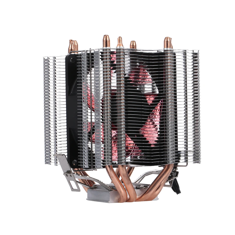 Фото Кулер для процессора с 4 тепловыми трубками 2 вентилятора тихий радиатор