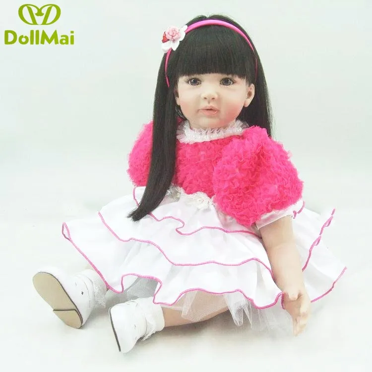 

DollMai Exquisite Girl reborn toddler adoras princess doll 24" 60cm silicone vinyl reborn baby dolls toys for children gift