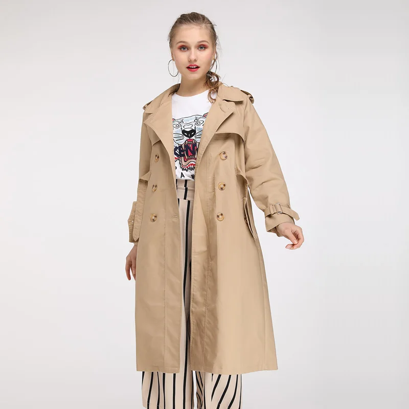 Осеннее Новое Брендовое модное двубортное пальто-Тренч Maylofuer водонепроницаемый