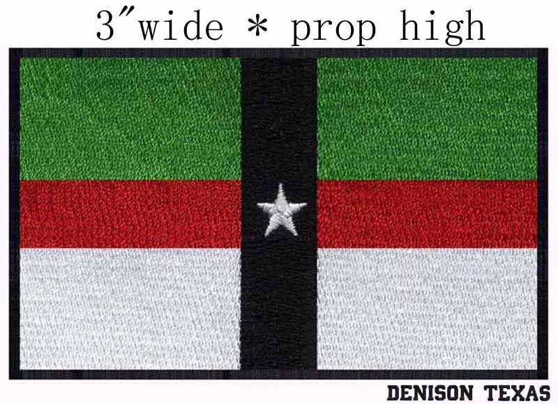 

Denison, Техасский флаг США 3 "Широкая вышивка патч для красочных полос/Крест/одна белая звезда