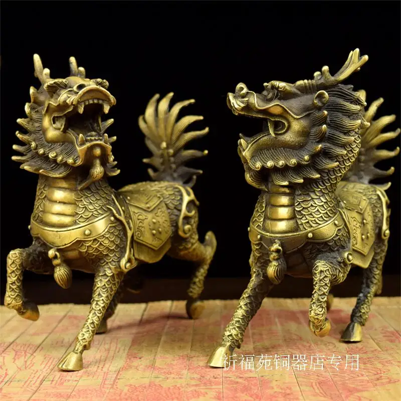 Kylin kylin Songzi copper copper ornaments talisman copper brass ornaments kylin kylin light wealthroom Art Statue
Kylin kylin Songzi copper copper ornaments talisman copper brass ornaments kylin kylin light wealthroom Art Statue