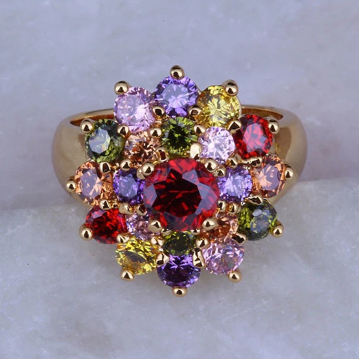 Женское модное кольцо желтого и золотого цвета J0323|multicolor ring|colorful ringring ring |