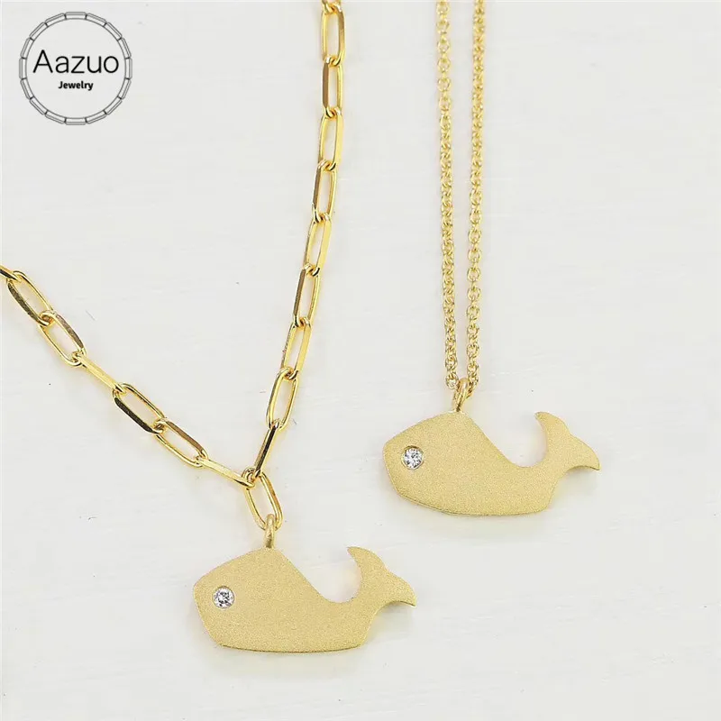 Aazuo 100% Real Diamond 18K Jewelry Lovely Animal Whale Pendent With Chain Bracelet Necklace gifted for Baby for Women Au750
Aazuo 100% Real Diamond 18K Jewelry Lovely Animal Whale Pendent With Chain Bracelet Necklace gifted for Baby for Women Au750