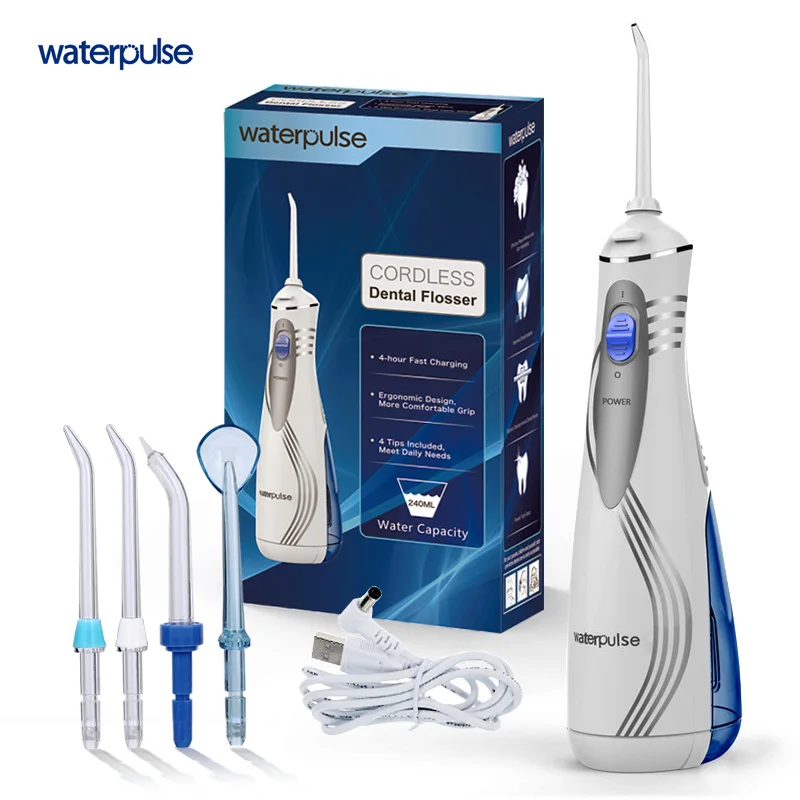 Импульс воды V400 зубные Flosser Портативный беспроводной Оральный ирригатор 4 советы