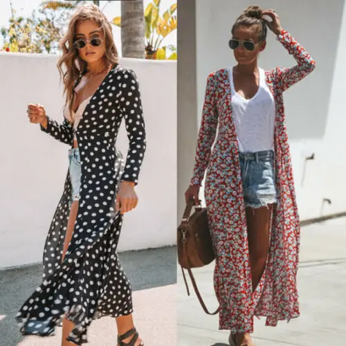2019 summer Bikini Cover Up Dot Floral Print Fashion Women Lady Floral Maxi Kimono Duster Cardigan Coats Open Front Loose Top
2019 summer Bikini Cover Up Dot Floral Print Fashion Women Lady Floral Maxi Kimono Duster Cardigan Coats Open Front Loose Top