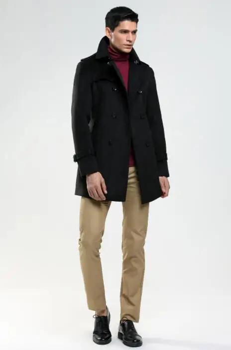 Medium long woolen coat men trench coats long sleeves double breasted overcoat mens coat spring autumn england black grey khaki
Medium long woolen coat men trench coats long sleeves double breasted overcoat mens coat spring autumn england black grey khaki