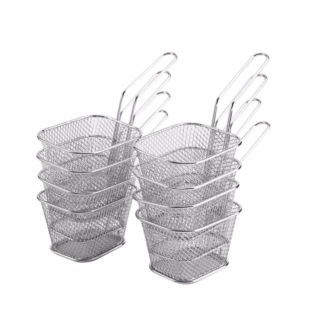 8 Pcs Mini Frying Basket Strainer Stainless Steel Fryer Cooking Hop Spider Conlander Basket kitchen Sink Strainer Tools
8 Pcs Mini Frying Basket Strainer Stainless Steel Fryer Cooking Hop Spider Conlander Basket kitchen Sink Strainer Tools