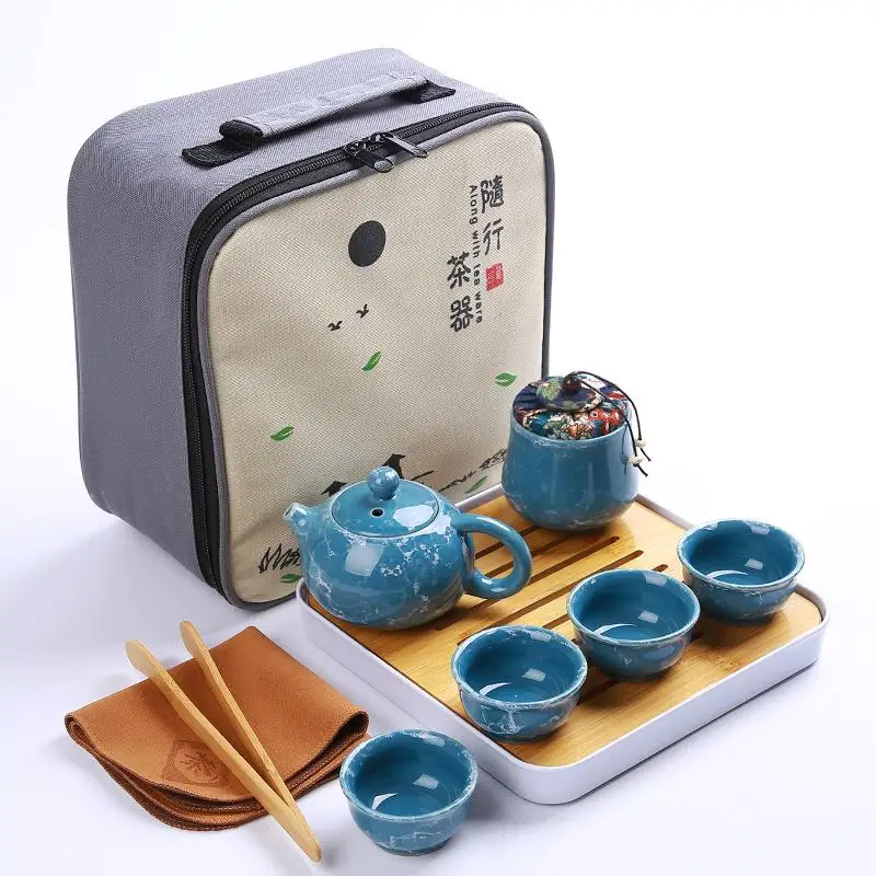 Китайский чайный набор кунг-фу для путешествий керамическая портативная чайная