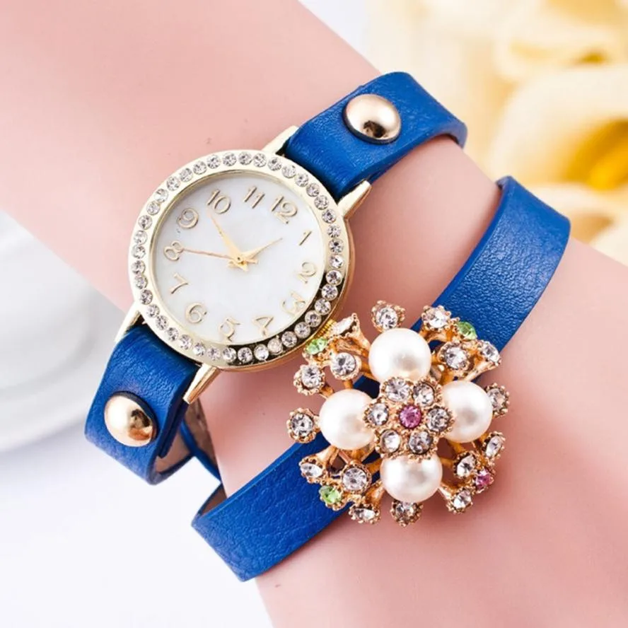 TZ#502 Fashion Woman Crystal Stainless Steel Analog Quartz Wrist Watch Bracelet