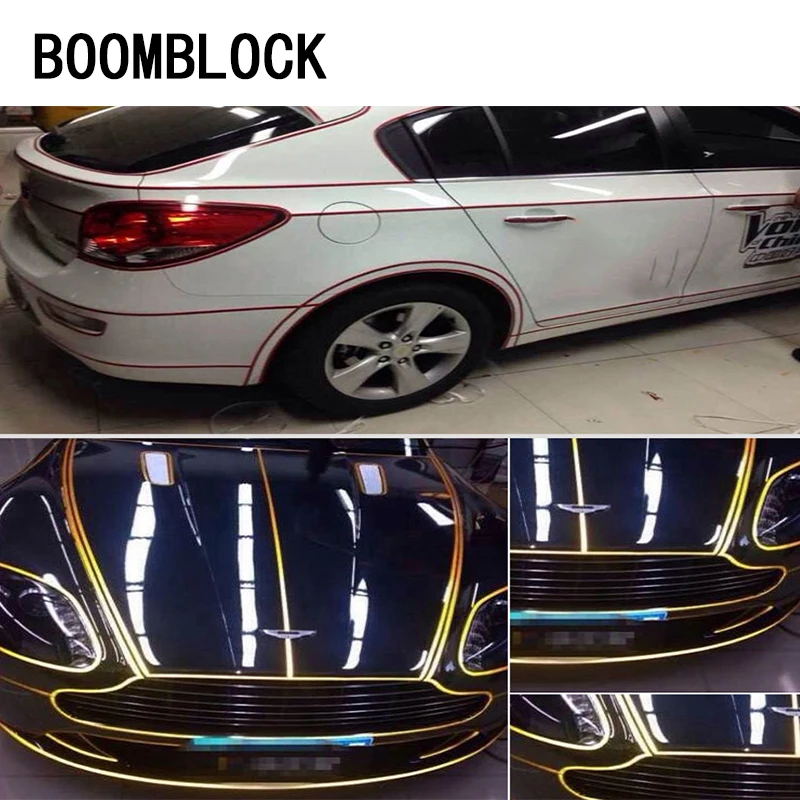 Автомобильная светоотражающая лента BOOMBLOCK 1 см * 5 м стильная наклейка на обод