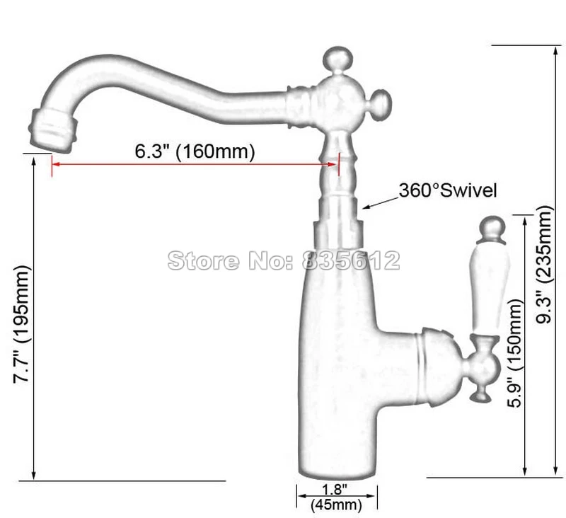 Deck Mounted Ceramic Handle Kitchen Sink Mixer Tap Single Hole Black Oil Rubbed Bronze Swivel Spout Basin Mixer Taps Wsf108
Deck Mounted Ceramic Handle Kitchen Sink Mixer Tap Single Hole Black Oil Rubbed Bronze Swivel Spout Basin Mixer Taps Wsf108