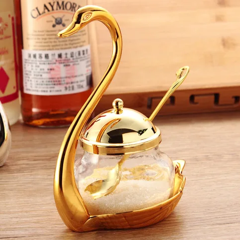 Europen metal storage/sugar kitchen jar gold and sliver color Creative spice jar glass storage bottles lovely swan coffee TWG004
Europen metal storage/sugar kitchen jar gold and sliver color Creative spice jar glass storage bottles lovely swan coffee TWG004