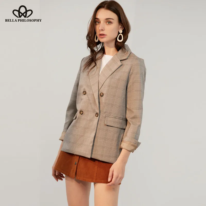 Bella Philosophy 2019 Spring Summer New Double-breasted Women Plaid Blazer Female Suit Jacket
Bella Philosophy 2019 Spring Summer New Double-breasted Women Plaid Blazer Female Suit Jacket