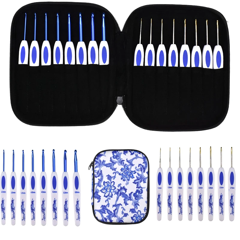 16pcs Mix Sizes Needle Crochet Set 1.0-6.0mm Aluminum Classical Style Crochet Needles with Case Sweater Weave Knitting Tools
16pcs Mix Sizes Needle Crochet Set 1.0-6.0mm Aluminum Classical Style Crochet Needles with Case Sweater Weave Knitting Tools