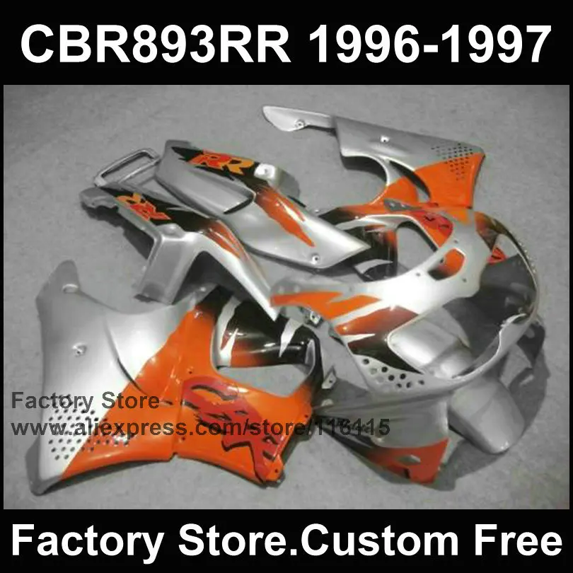 Custom factory fairing kit for HONDA 1996 1997 CBR 900RR CBR 893RR 96 97 fireblade silver orange motorcycle CBR 893 fairings set
Custom factory fairing kit for HONDA 1996 1997 CBR 900RR CBR 893RR 96 97 fireblade silver orange motorcycle CBR 893 fairings set